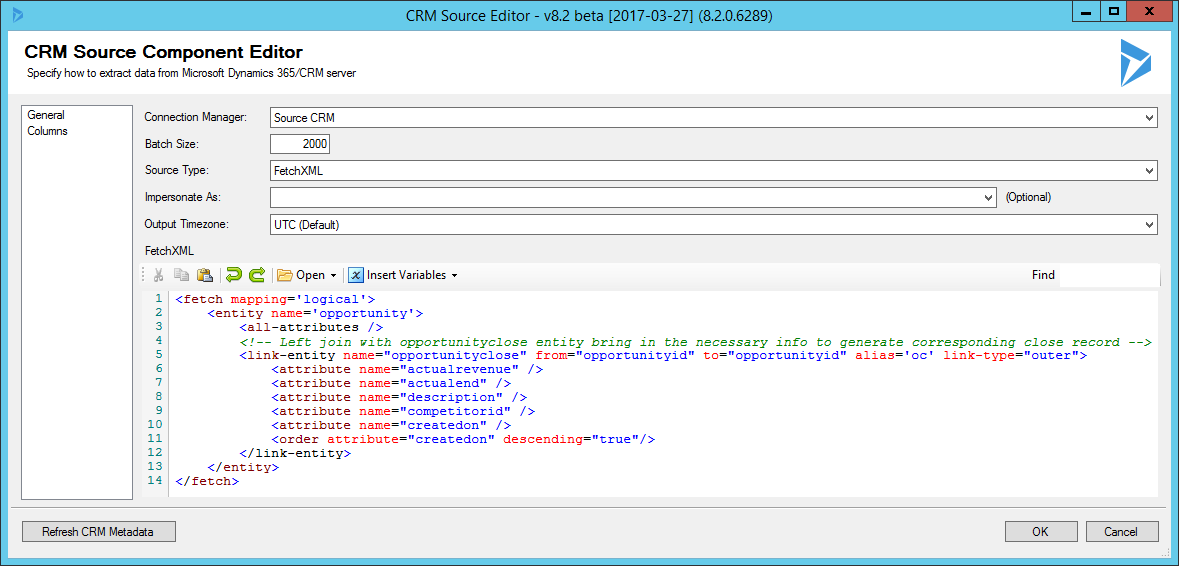 CRM Source Component to Read Opportunity and OpportunityClose records